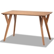 Bowery Hill Grey Fabric Upholstered and Walnut Finished 3-Piece Dining Set