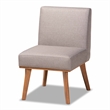 Bowery Hill Grey Fabric Upholstered and Walnut Finished 5-Piece Dining Set