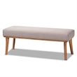 Bowery Hill Grey Fabric Upholstered and Walnut Finished 5-Piece Dining Set