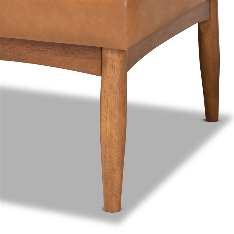 Bowery Hill Faux Leather Upholstered and Walnut Finished 4-Piece Dining Set