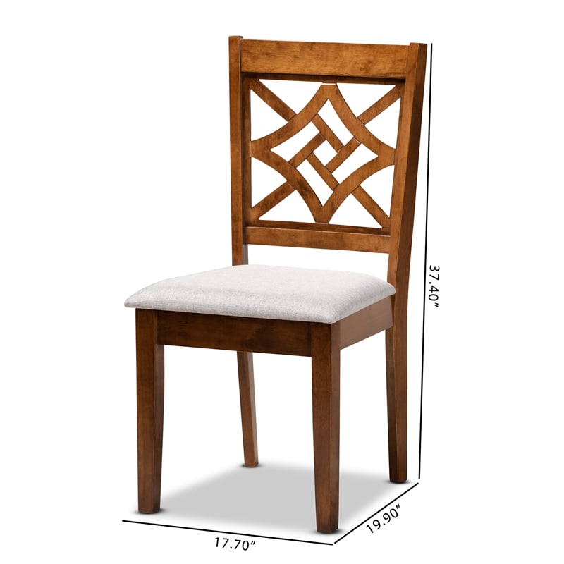 Bowery Hill Upholstered Walnut Brown Dining Chair Rectangular Cut-out Back 37.4