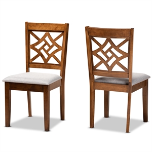 Bowery Hill Upholstered Walnut Brown Dining Chair Rectangular Cut-out Back 37.4&quot Unassembled