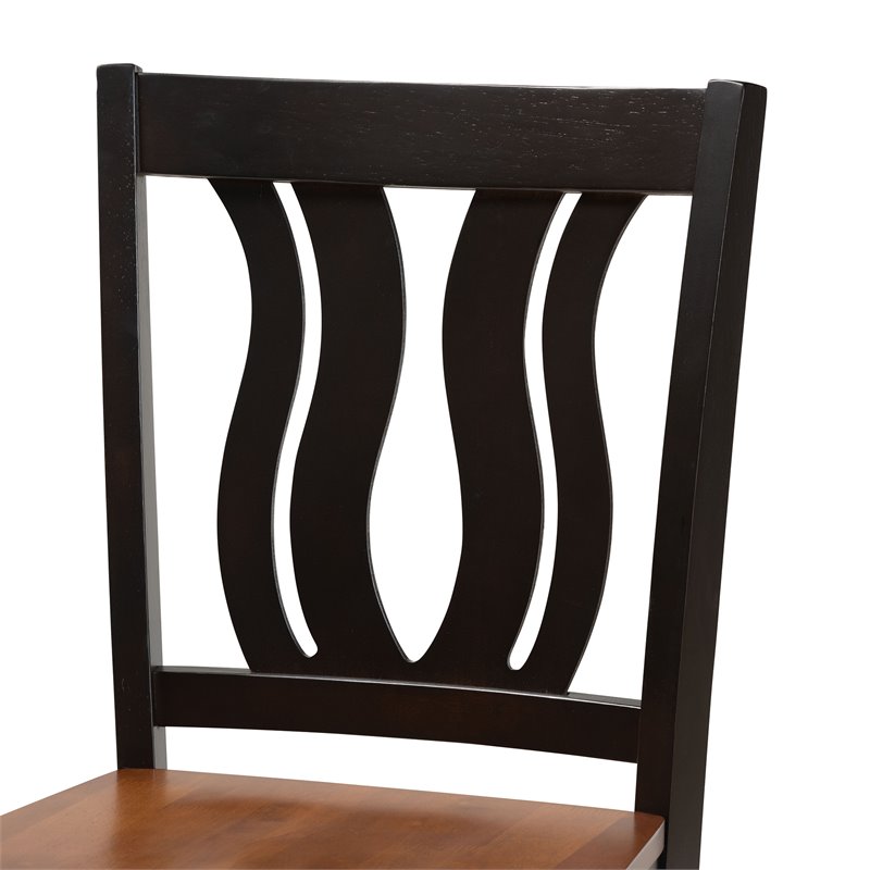 Bowery Hill Two-Tone Dark Brown and Walnut Brown Finished Wood 5-Piece Pub Set