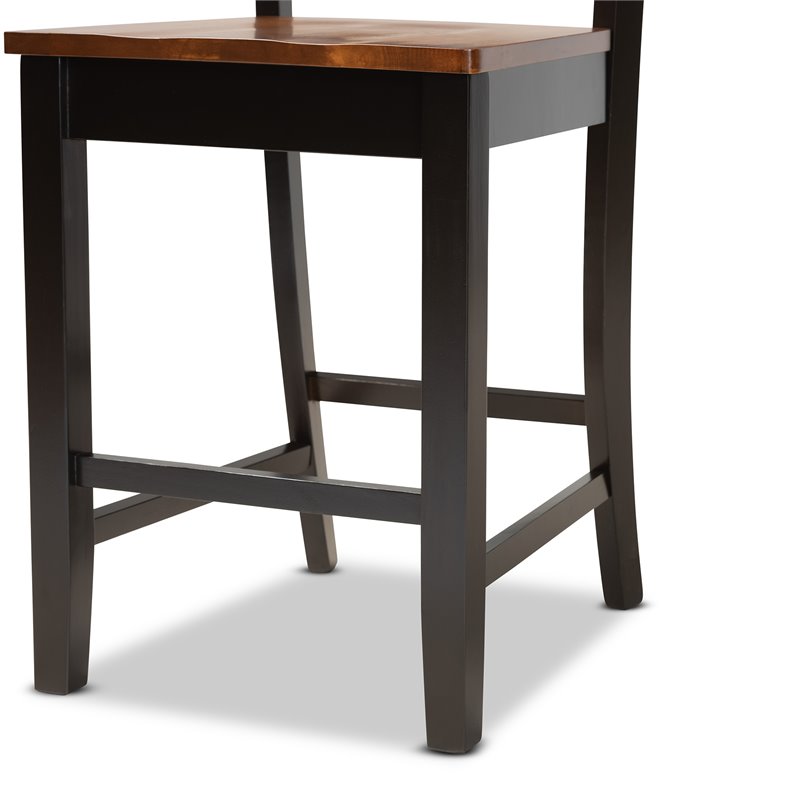 Bowery Hill Two-Tone Dark Brown and Walnut Brown Finished Wood 5-Piece Pub Set