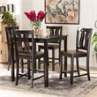 Bowery Hill Two-Tone Dark Brown and Walnut Brown Finished Wood 5-Piece Pub Set