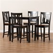 Bowery Hill Two-Tone Dark Brown and Walnut Brown Finished Wood 5-Piece Pub Set