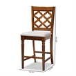 Bowery Hill Grey Upholstered and Brown Finished Wood 2-Piece Counter Stool Set