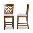 Bowery Hill Grey Upholstered and Brown Finished Wood 2-Piece Counter Stool Set