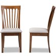 Bowery Hill Gray Fabric Walnut Finished Wood 2-Piece Dining Chair Set