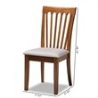 Bowery Hill Gray Fabric Walnut Finished Wood 2-Piece Dining Chair Set