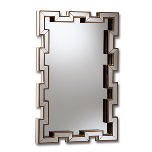 bowery hill modern bronze finished rectangular accent wall mirror