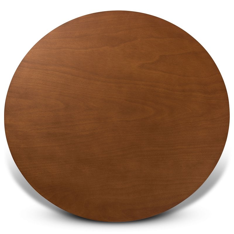 Bowery Hill Walnut Finished 48-Inch-Wide Round Wood Dining Table