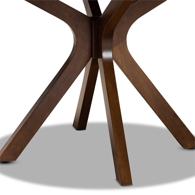Bowery Hill Walnut Finished 48-Inch-Wide Round Wood Dining Table