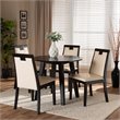 Bowery Hill Beige Faux Leather Upholstered Wood 5-Piece Dining Set