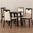 Bowery Hill Beige Faux Leather Upholstered Wood 5-Piece Dining Set