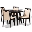 Bowery Hill Beige Faux Leather Upholstered Wood 5-Piece Dining Set