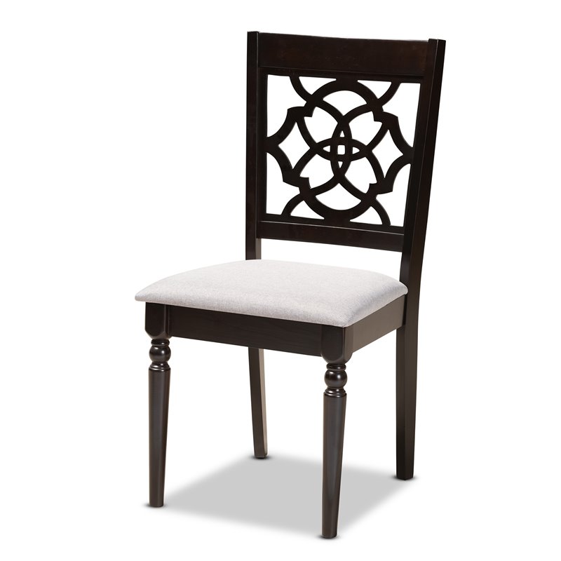 Bowery Hill Gray Fabric and Walnut Finished Wood 5-Piece Dining Set