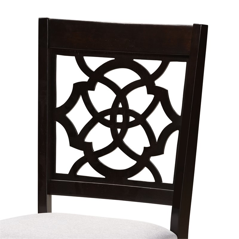 Bowery Hill Gray Fabric and Walnut Finished Wood 5-Piece Dining Set