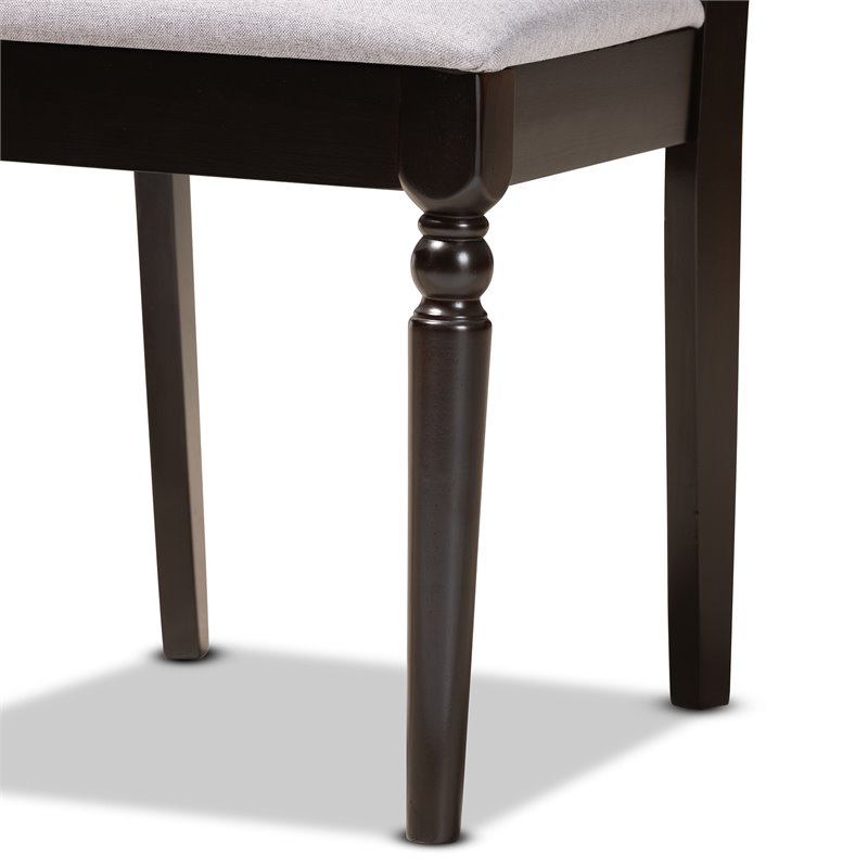 Bowery Hill Gray Fabric and Walnut Finished Wood 5-Piece Dining Set