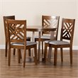 Bowery Hill Gray Fabric and Walnut Finished Wood 5-Piece Dining Set