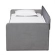 Bowery Hill Gray Velvet Upholstered Twin Size Daybed with Trundle