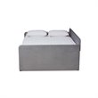 Bowery Hill Transitional Velvet Upholstered Queen Size Daybed w/ Trundle in Gray