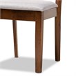 Bowery Hill Gray Fabric Walnut Finished Wood 5-Piece Dining Set