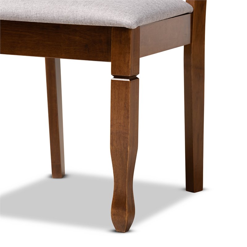 Bowery Hill Gray Fabric and Walnut Finished Wood 5-Piece Dining Set