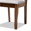 Bowery Hill Gray Fabric and Walnut Finished Wood 6-Piece Dining Set