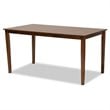 Bowery Hill Gray Fabric and Walnut Finished Wood 6-Piece Dining Set