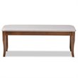 Bowery Hill Modern Grey Fabric Upholstered and Walnut Wood Dining Bench