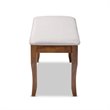 Bowery Hill Modern Grey Fabric Upholstered and Walnut Wood Dining Bench