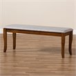 Bowery Hill Modern Grey Fabric Upholstered and Walnut Wood Dining Bench