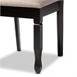 Bowery Hill Sand Fabric Dark Brown Finished 2-Piece Dining Chair Set