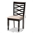 Bowery Hill Sand Fabric Dark Brown Finished 2-Piece Dining Chair Set