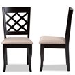 Bowery Hill Sand Fabric Dark Brown Finished 2-Piece Dining Chair Set