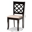 Bowery Hill Sand Fabric Dark Brown Finished 2-Piece Dining Chair Set