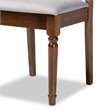 Bowery Hill Gray Fabric Walnut Finished 4-Piece Wood Dining Chair Set