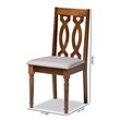 Bowery Hill Gray Fabric Walnut Finished 4-Piece Wood Dining Chair Set