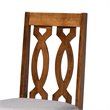 Bowery Hill Gray Fabric Walnut Finished 4-Piece Wood Dining Chair Set