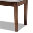 Bowery Hill Gray Fabric and Walnut Finished Wood Dining Bench