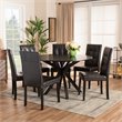 Bowery Hill Dark Brown Faux Leather Wood 7-Piece Dining Set