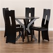 Bowery Hill Dark Brown Faux Leather Wood 5-Piece Dining Set