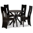 Bowery Hill Dark Brown Faux Leather Wood 5-Piece Dining Set