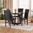 Bowery Hill Dark Brown Faux Leather Wood 5-Piece Dining Set