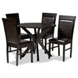 Bowery Hill Dark Brown Faux Leather Wood 5-Piece Dining Set