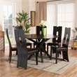 Bowery Hill Dark Brown Faux Leather  Wood 7-Piece Dining Set