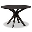 Bowery Hill Sand Fabric Dark Brown Finished Wood 7-Piece Dining Set
