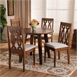 Bowery Hill Gray Fabric and Walnut Finished Wood 5-Piece Dining Set