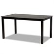 Bowery Hill Sand Fabric Dark Brown Finished Wood 7-Piece Dining Set